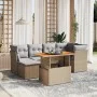 Set sofás de jardín 7 piezas y cojines ratán sintético beige by , Garden sets - Ref: Foro24-3270940, Price: 458,24 €, Discoun...