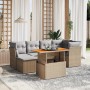 Set sofás de jardín 7 piezas y cojines ratán sintético beige by , Garden sets - Ref: Foro24-3270940, Price: 450,35 €, Discoun...