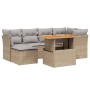 Set sofás de jardín 7 piezas y cojines ratán sintético beige by , Garden sets - Ref: Foro24-3270940, Price: 450,35 €, Discoun...