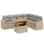 Set sofás de jardín 7 piezas y cojines ratán sintético beige by , Garden sets - Ref: Foro24-3271332, Price: 483,07 €, Discoun...