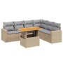 Set sofás de jardín 7 piezas y cojines ratán sintético beige by , Garden sets - Ref: Foro24-3271332, Price: 481,60 €, Discoun...