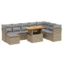 Gartensofa-Set, 9-teilig, mit Kissen, aus synthetischem Rattan in Beige. von , Gartensets - Ref: Foro24-3270975, Preis: 564,3...