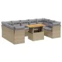 Gartensofa-Set mit 10-teiligen beigen Kissen aus synthetischem Rattan. von , Gartensets - Ref: Foro24-3270996, Preis: 629,66 ...