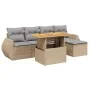 Juego de sofás jardín con cojines 6 pzas ratán sintético beige by , Garden sets - Ref: Foro24-3272172, Price: 416,60 €, Disco...