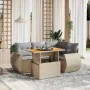 Juego de sofás jardín con cojines 5 pzas ratán sintético beige by , Garden sets - Ref: Foro24-3272179, Price: 398,48 €, Disco...