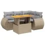 Juego de sofás jardín con cojines 5 pzas ratán sintético beige by , Garden sets - Ref: Foro24-3272179, Price: 398,48 €, Disco...