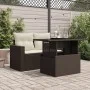 Gartentisch mit Glasoberfläche, Rattan-PE-Braun, 100x55x73 cm. von , Gartentische - Ref: Foro24-366208, Preis: 111,45 €, Raba...