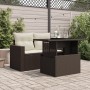 Gartentisch mit Glasoberfläche, Rattan-PE-Braun, 100x55x73 cm. von , Gartentische - Ref: Foro24-366208, Preis: 109,58 €, Raba...