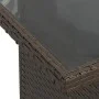 Mesa de jardín superficie vidrio ratán PE marrón 100x55x73 cm de , Mesas de jardín - Ref: Foro24-366208, Precio: 111,28 €, De...