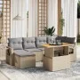 Set sofás de jardín 7 piezas y cojines ratán sintético beige by , Garden sets - Ref: Foro24-3271857, Price: 467,65 €, Discoun...