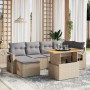 Set sofás de jardín 7 piezas y cojines ratán sintético beige by , Garden sets - Ref: Foro24-3271857, Price: 469,67 €, Discoun...