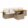 Juego de sofás jardín con cojines 5 pzas ratán sintético beige by , Garden sets - Ref: Foro24-3273396, Price: 413,13 €, Disco...