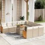 Gartensofa-Set 11-teilig mit Kissen aus synthetischem Rattan in Beige. von , Gartensets - Ref: Foro24-3274145, Preis: 760,39 ...