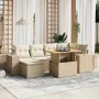 Set sofás de jardín 7 piezas y cojines ratán sintético beige de , Conjuntos de jardín - Ref: Foro24-3272738, Precio: 532,84 €...