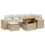 Set sofás de jardín 7 piezas y cojines ratán sintético beige de , Conjuntos de jardín - Ref: Foro24-3272738, Precio: 532,84 €...