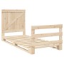 Solid pine wood bed frame with headboard 90x200 cm by , Beds and slatted bases - Ref: Foro24-3281556, Price: 143,40 €, Discou...