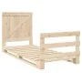 Solid pine wood bed frame with headboard 90x200 cm by , Beds and slatted bases - Ref: Foro24-3281556, Price: 141,96 €, Discou...