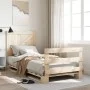 Solid pine wood bed frame with headboard 90x200 cm by , Beds and slatted bases - Ref: Foro24-3281556, Price: 141,96 €, Discou...