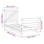Solid pine wood bed frame with headboard 90x200 cm by , Beds and slatted bases - Ref: Foro24-3281556, Price: 141,96 €, Discou...