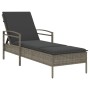 Liegestuhl mit grauem Kunststoffrattan-Kissen 63x200x81 cm von , Liegen - Ref: Foro24-368301, Preis: 153,32 €, Rabatt: %
