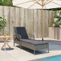 Liegestuhl mit grauem Kunststoffrattan-Kissen 63x200x81 cm von , Liegen - Ref: Foro24-368301, Preis: 153,32 €, Rabatt: %