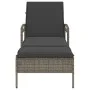 Tumbona con cojín ratán sintético gris 63x200x81 cm de , Tumbonas - Ref: Foro24-368301, Precio: 156,20 €, Descuento: %