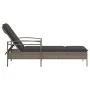 Tumbona con cojín ratán sintético gris 63x200x81 cm de , Tumbonas - Ref: Foro24-368301, Precio: 156,20 €, Descuento: %