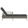 Tumbona con cojín ratán sintético gris 63x200x81 cm by , Loungers - Ref: Foro24-368301, Price: 153,32 €, Discount: %