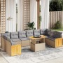 Set de sofás de jardín 11pzas con cojines ratán sintético beige by , Garden sets - Ref: Foro24-3274132, Price: 709,34 €, Disc...