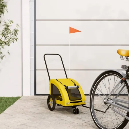 Remolque de bicicleta mascotas hierro tela Oxford amarillo by , pet strollers - Ref: Foro24-93973, Price: 100,09 €, Discount: %