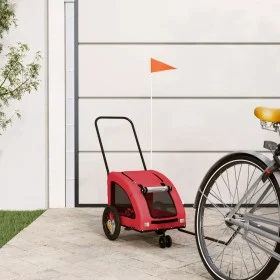 Fahrradanhänger für Haustiere aus Eisen und rotem Oxford-Stoff. von , Kinderwagen für Haustiere - Ref: Foro24-93971, Preis: 1...