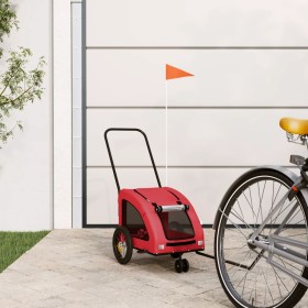 Fahrradanhänger für Haustiere aus Eisen und rotem Oxford-Stoff. von , Kinderwagen für Haustiere - Ref: Foro24-93971, Preis: 1...