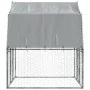 Hundekäfig mit verzinktem silbernen Dach und Tür. von , Hundehütten - Ref: Foro24-3294908, Preis: 184,66 €, Rabatt: %