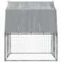 Jaula para perros con techo y puerta acero galvanizado plateado de , Casetas para perros - Ref: Foro24-3294908, Precio: 186,9...