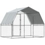 Hundekäfig mit verzinktem silbernen Dach und Tür. von , Hundehütten - Ref: Foro24-3294908, Preis: 186,70 €, Rabatt: %