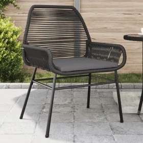 Gartensofas mit Kissen, 2 Stück, aus schwarzem synthetischem Rattan von , Gartenstühle - Ref: Foro24-369095, Preis: 148,59 €,...