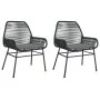 Gartensofas mit Kissen, 2 Stück, aus schwarzem synthetischem Rattan von , Gartenstühle - Ref: Foro24-369095, Preis: 148,59 €,...