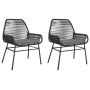 Gartensofas mit Kissen, 2 Stück, aus schwarzem synthetischem Rattan von , Gartenstühle - Ref: Foro24-369095, Preis: 130,17 €,...
