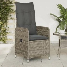 Sillón reclinable de jardín con cojines ratán sintético gris de , Sillas de jardín - Ref: Foro24-365682, Precio: 144,22 €, De...