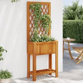 Jardinera con enrejado y estante acacia maciza 55x29,5x152 cm by , Pots and planters - Ref: Foro24-364898, Price: 75,00 €, Di...