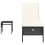 Liegestuhl mit Tisch und Kissen aus schwarzem synthetischem Rattan von , Liegen - Ref: Foro24-4002728, Preis: 165,13 €, Rabat...