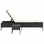 Tumbona con mesita y cojín ratán sintético negro by , Loungers - Ref: Foro24-4002728, Price: 169,41 €, Discount: %