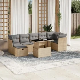 Gartensofa-Set und Kissen, 8-teilig, aus synthetischem Rattan in Beige. von , Gartensets - Ref: Foro24-3274669, Preis: 517,80...