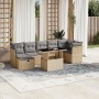 Set de sofás de jardín y cojines 8 piezas ratán sintético beige by , Garden sets - Ref: Foro24-3274669, Price: 526,13 €, Disc...