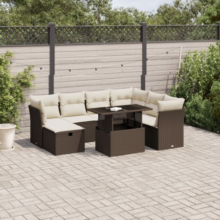 Set sofás de jardín 8 piezas y cojines ratán sintético marrón by , Garden sets - Ref: Foro24-3274683, Price: 552,40 €, Discou...