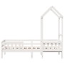Bettgestell mit Dach aus weißem Kiefernholz 100x200 cm von , Betten und Lattenroste - Ref: Foro24-3282157, Preis: 207,01 €, R...