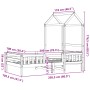 Bed frame with white pine wood roof 100x200 cm by , Beds and slatted bases - Ref: Foro24-3282157, Price: 207,01 €, Discount: %