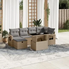 Set sofás de jardín 7 piezas y cojines ratán sintético beige by , Garden sets - Ref: Foro24-3274979, Price: 479,90 €, Discoun...