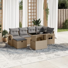 Set sofás de jardín 7 piezas y cojines ratán sintético beige by , Garden sets - Ref: Foro24-3274979, Price: 489,58 €, Discoun...