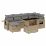 Gartensofagarnitur 7-teilig mit Kissen aus synthetischem Rattan in Beige. von , Gartensets - Ref: Foro24-3274979, Preis: 482,...